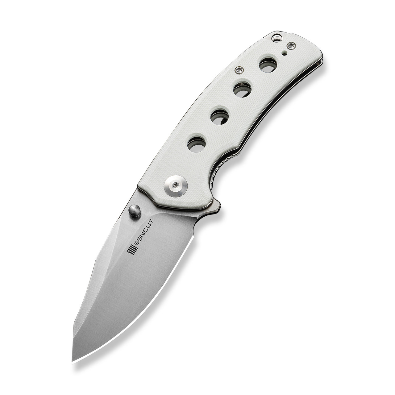 Pre-Order Ships 6/6) Sencut Excalis Folding Knife White G10 Handle