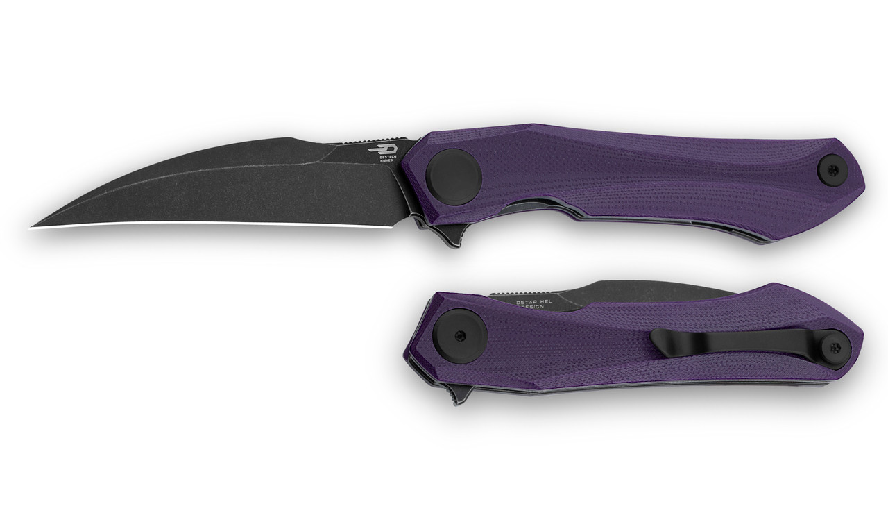 Bestech Ivy Folding Knife Tiffany Purple G10 Handle 14C28N Plain