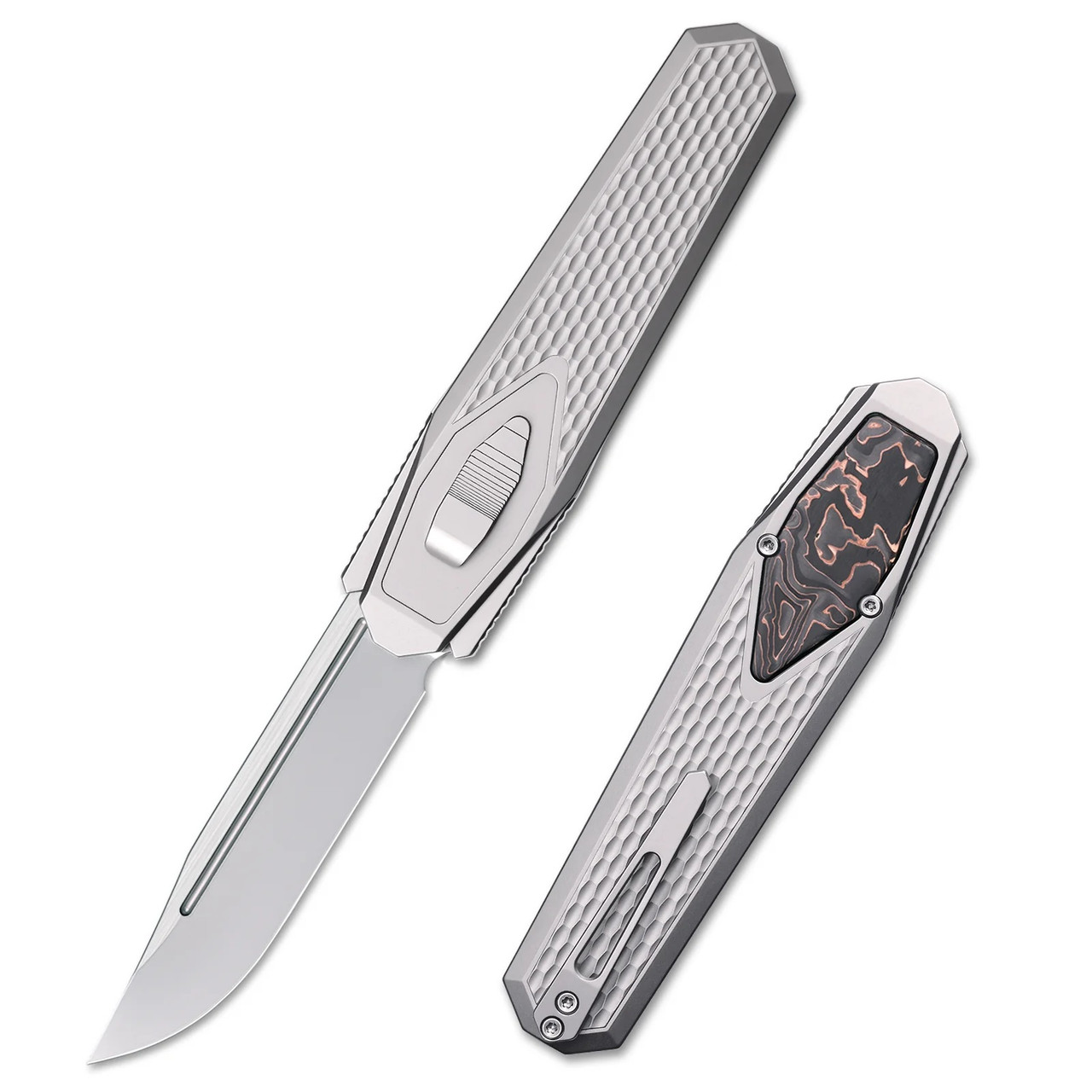 Remette Swordfish Folding Knife Gray Titanium/Color Carbon Fiber