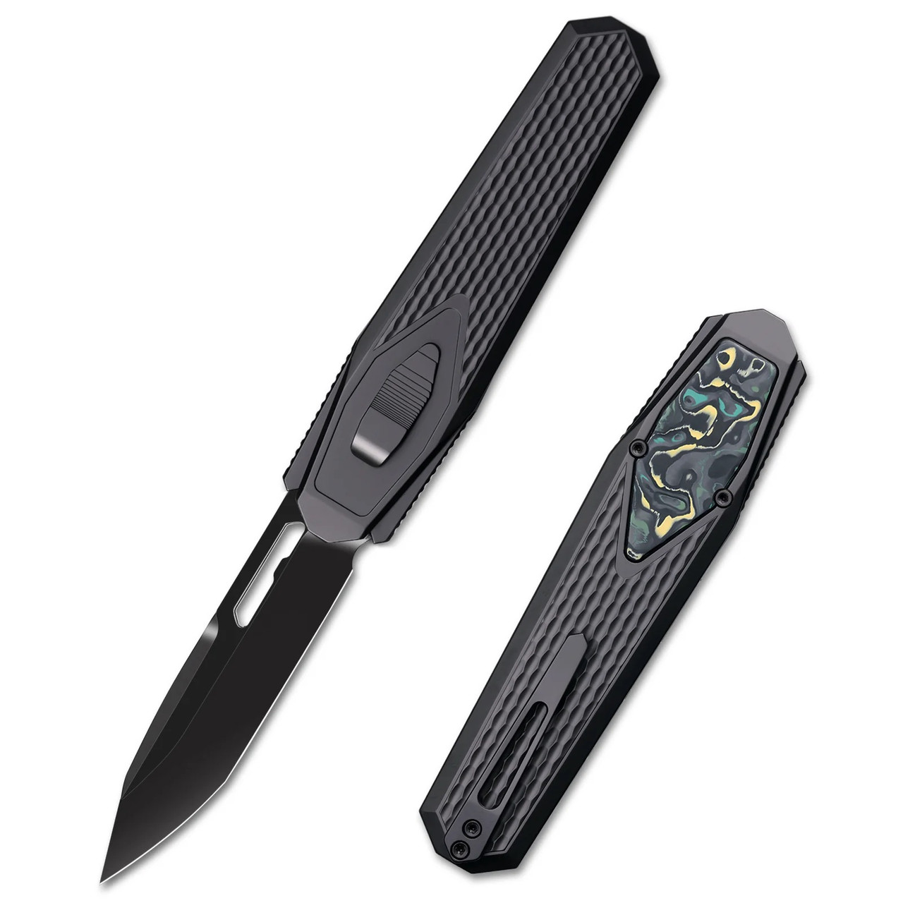 Remette Swordfish Folding Knife Black Titanium/Color Carbon Fiber