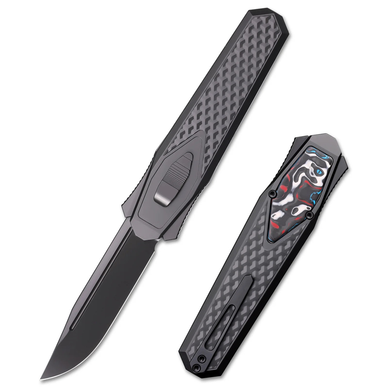 Remette Swordfish Folding Knife Black Titanium/Color Carbon Fiber