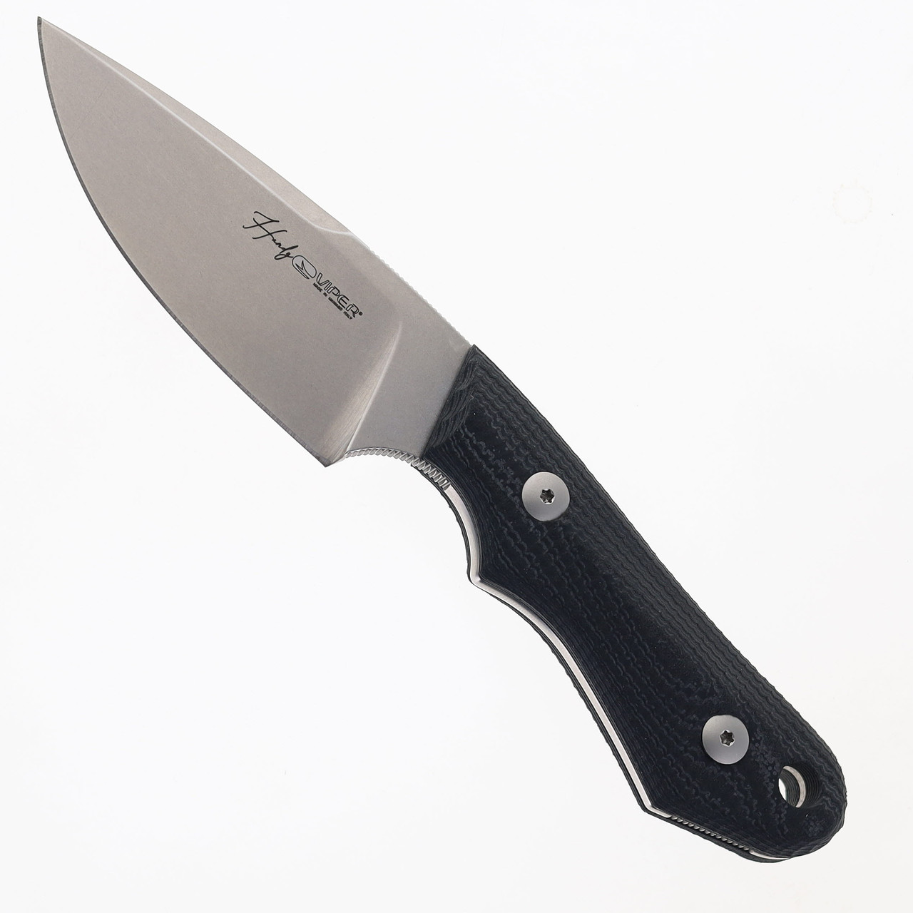 Viper Manico Fixed Blade Knife Black SureTouch Handle Magnacut Plain