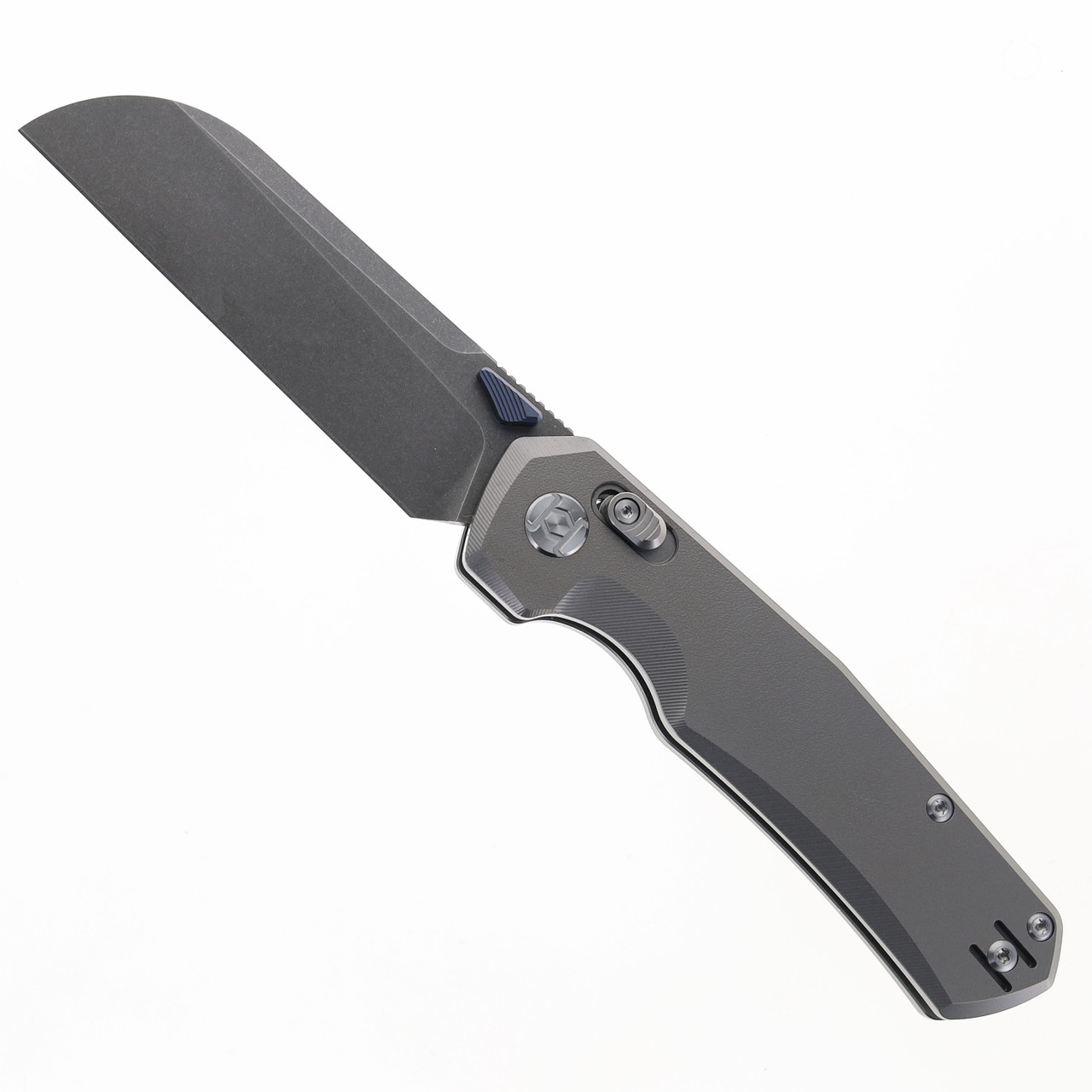 Kunwu Compact Chad Folding Knife Orange Peel Titanium Handle PM60