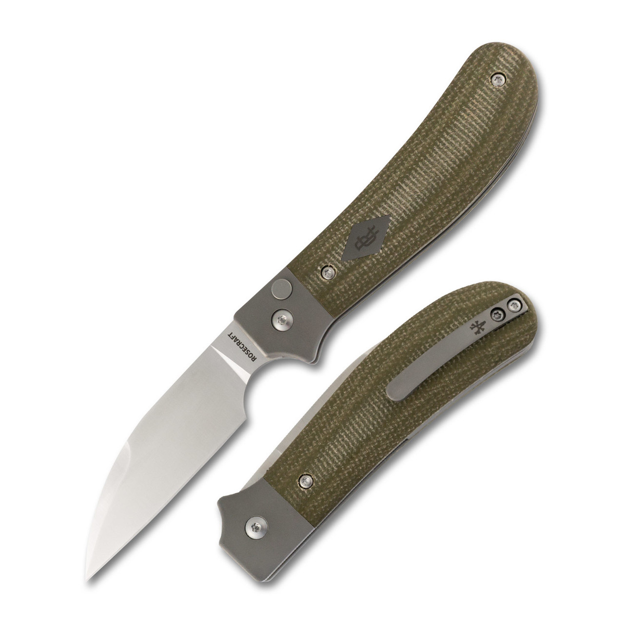 Rosecraft Clinch River Folding Knife Green Micarta Handle M390