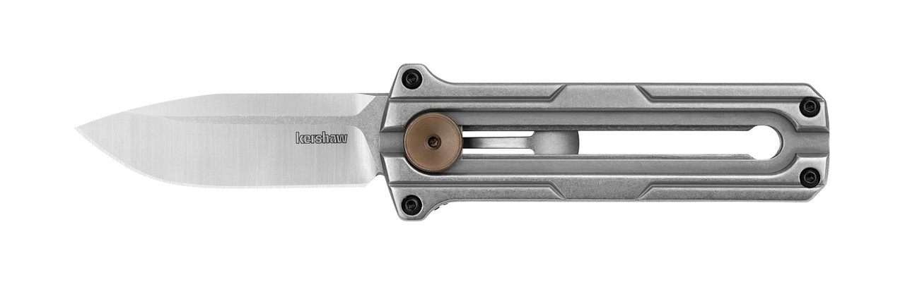 Kershaw Cybernet Manual Sliding Button Knife Gray Stainless Steel