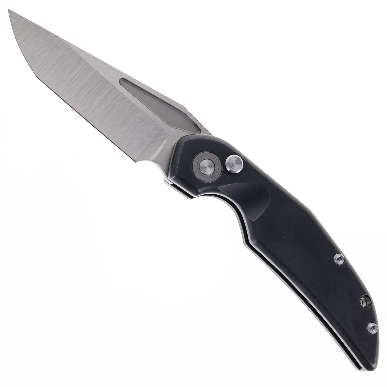 TwoSun Tepe Design Button Lock Folding Knife Black Titanium Handle