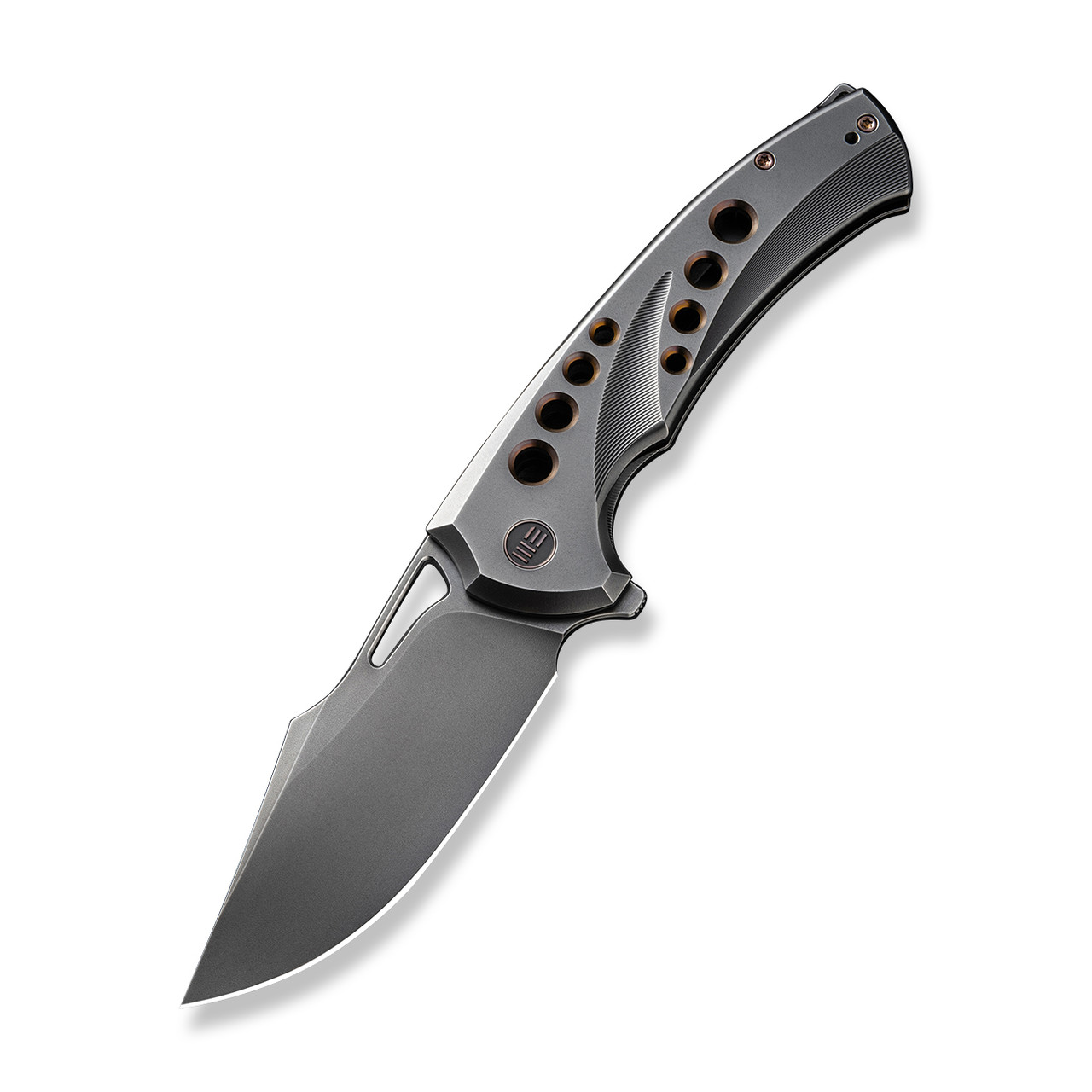WE Swiftfin Folding Knife Polished Gray/Dark Golden Titanium
