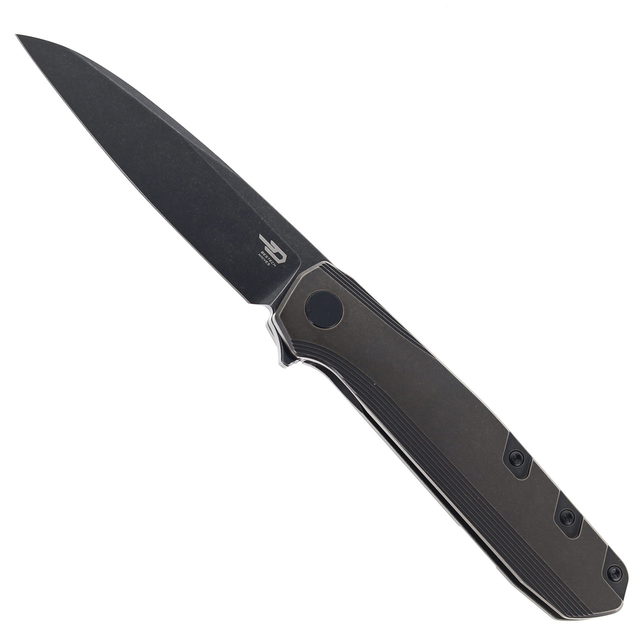 BESTECH 9 FOLDING KNIFE BLACK BRONZE TITANIUM HANDLE M390 BLADE