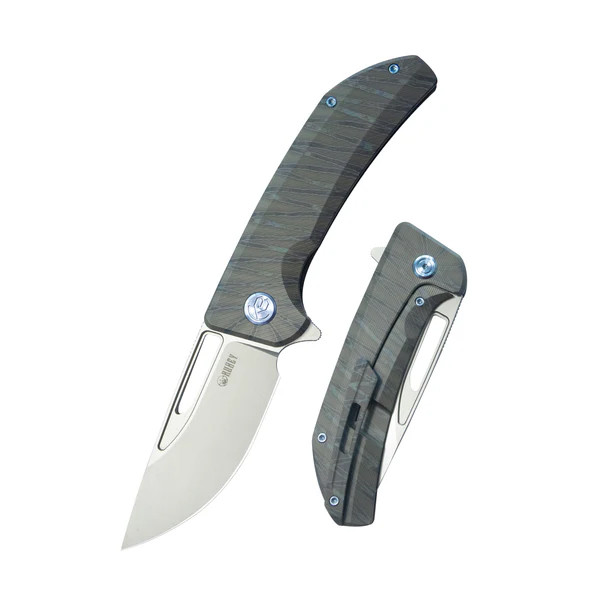 Kubey Hyperion Folding Knife Flame Titanium Handle w/ Micro