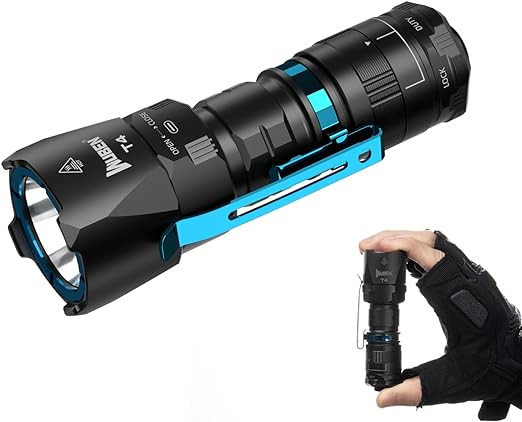 WUBEN PORTABLE TACTICAL FLASHLIGHT EDC BLACK BODY ALUMINUM 850