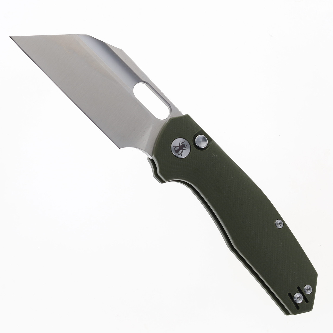 IronFly Yolo Folding Knife Button Lock Army Green G10 Handle