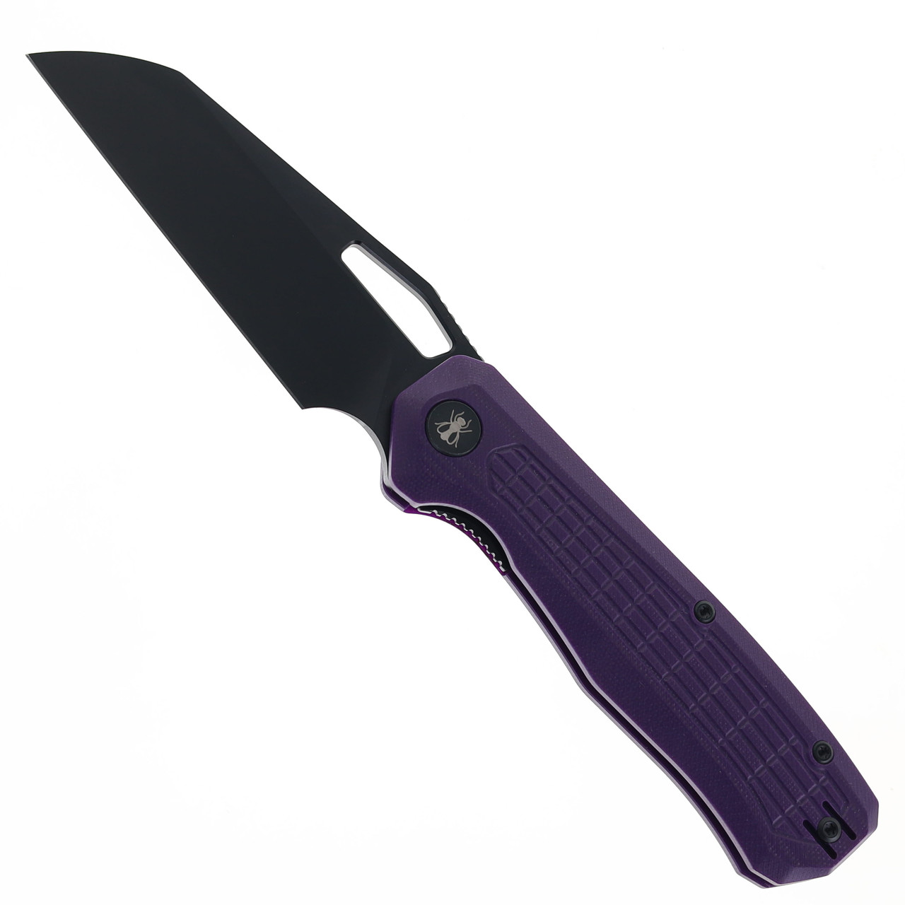 IronFly Syperfly Folding Knife Purple G10 Handle Black 14c28n