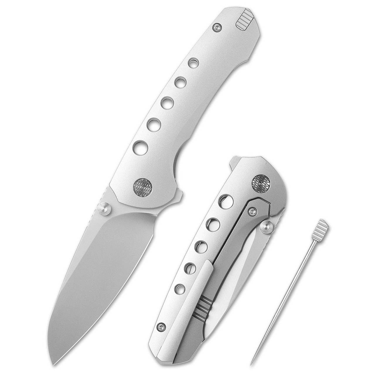 Remette Camping Pocket Knife Orange Peel Titanium Handle M390