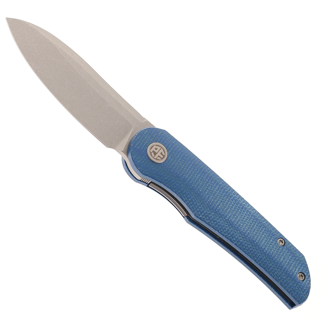 木縁の海｜Edge of Blue Flow Petrified Fish PFE16 Elcamino Folding Knife Blue Micarta Handle