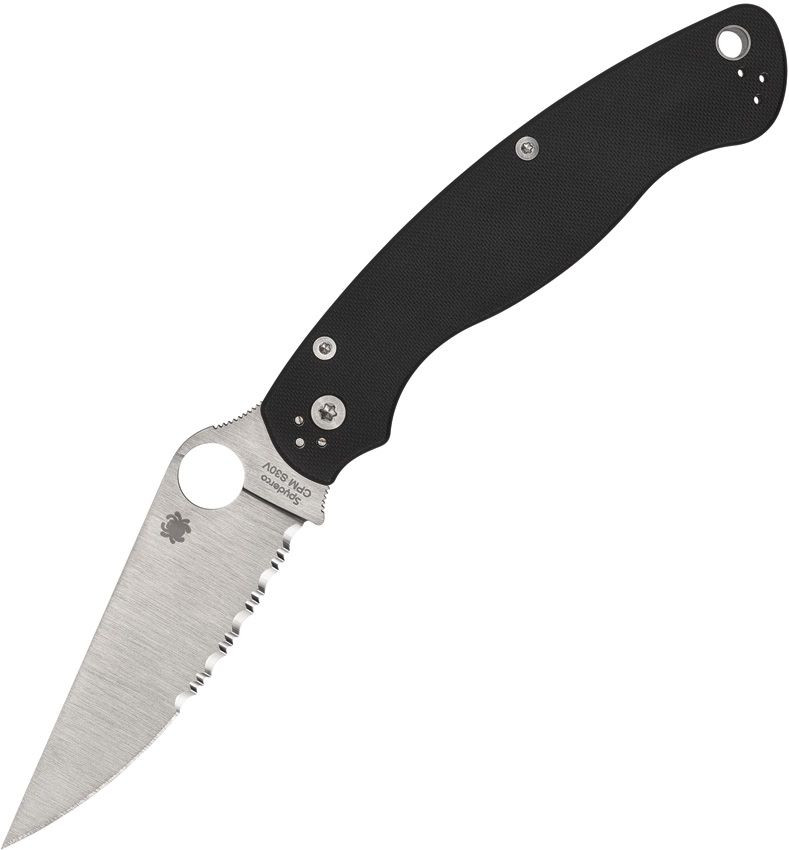 Spyderco Military 2 Folding Knife Black G10 Partially Serrated