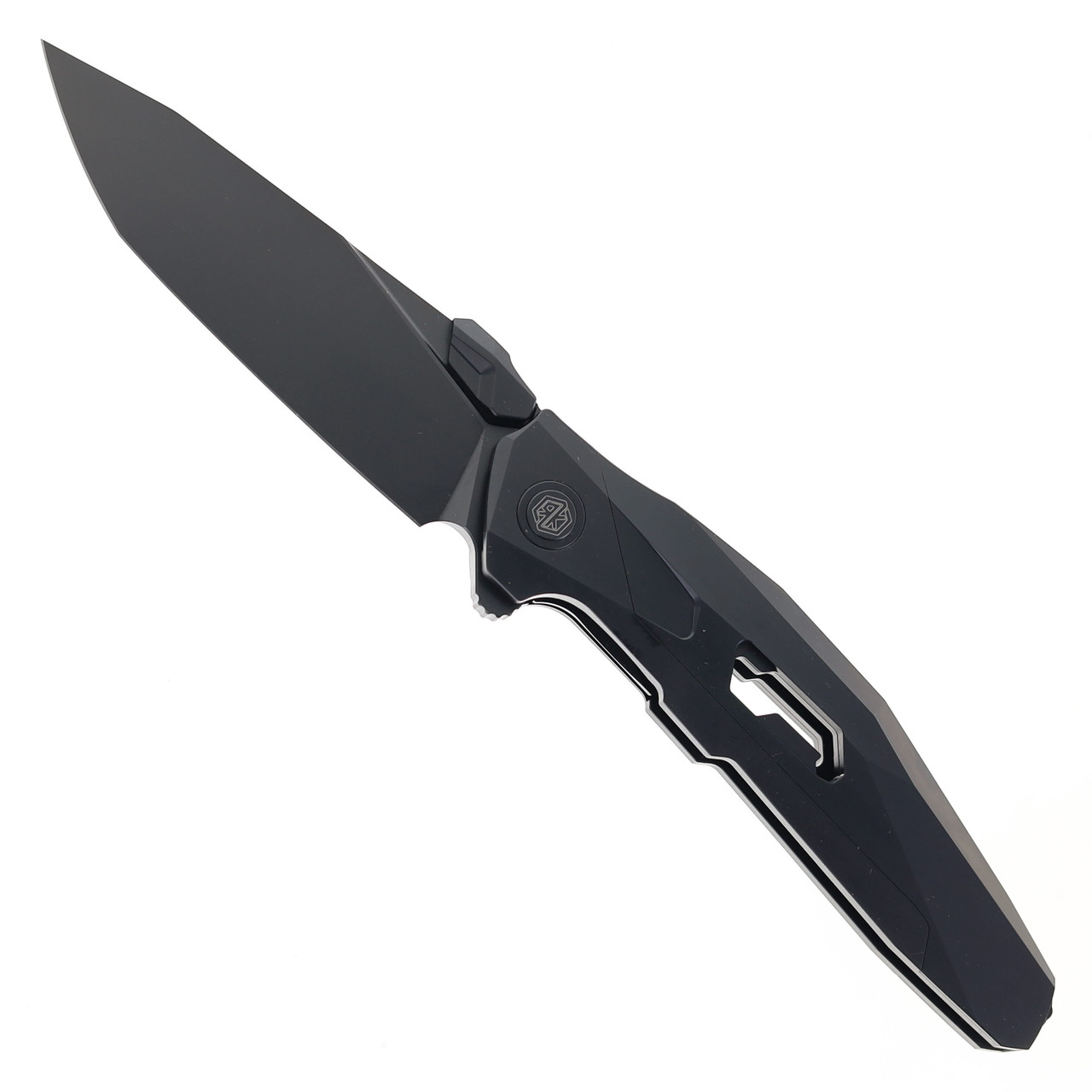 Rike Shadow Folding Knife Black Titanium Handle Black M390 Tanto