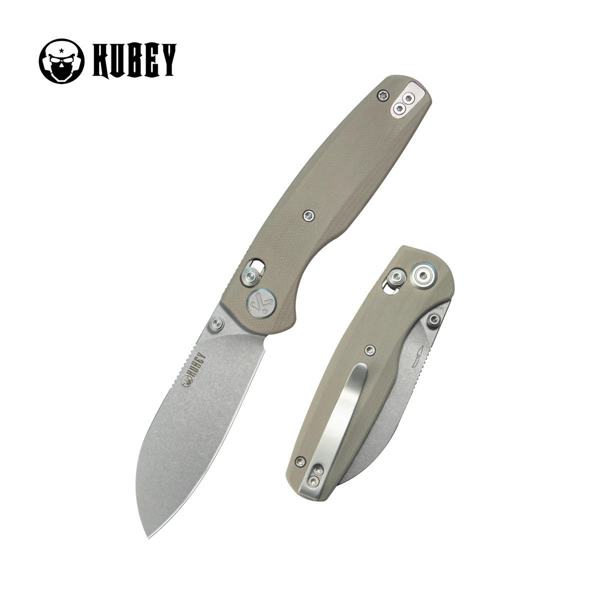 Kubey Breeze Every Carry Crossbar Lock Folding Knife Tan G10