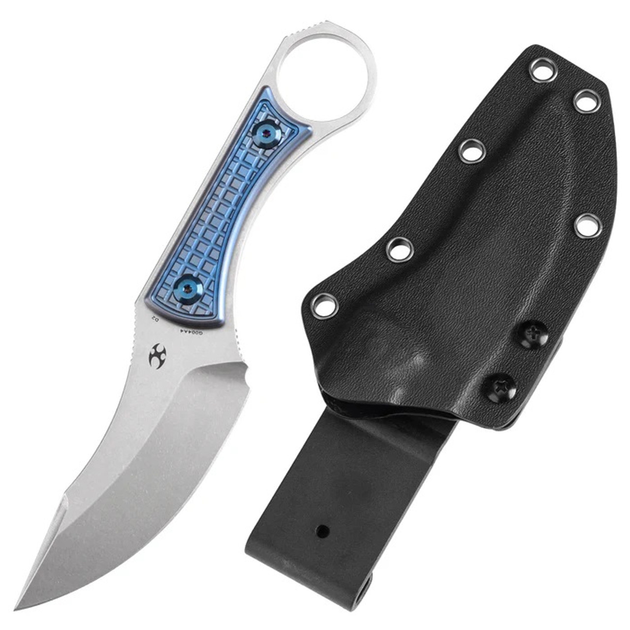 m.niko.‎˖*　0527 Kansept Niko Fixed Blade Knife Blue Titanium Handle D2 Clip
