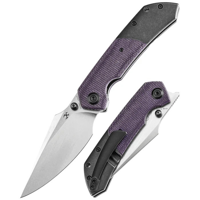 イガミ Kansept Fenrir Flipper Folding Knife Blackwash Titanium/Purple