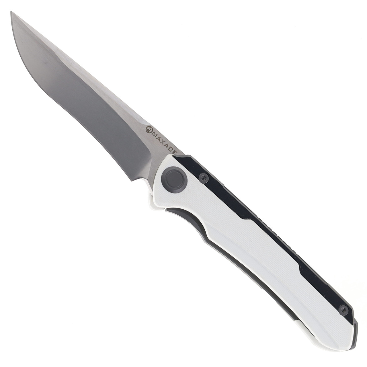 Maxace Kestrel Folding Knife White/Black Aluminum/G10 Handle