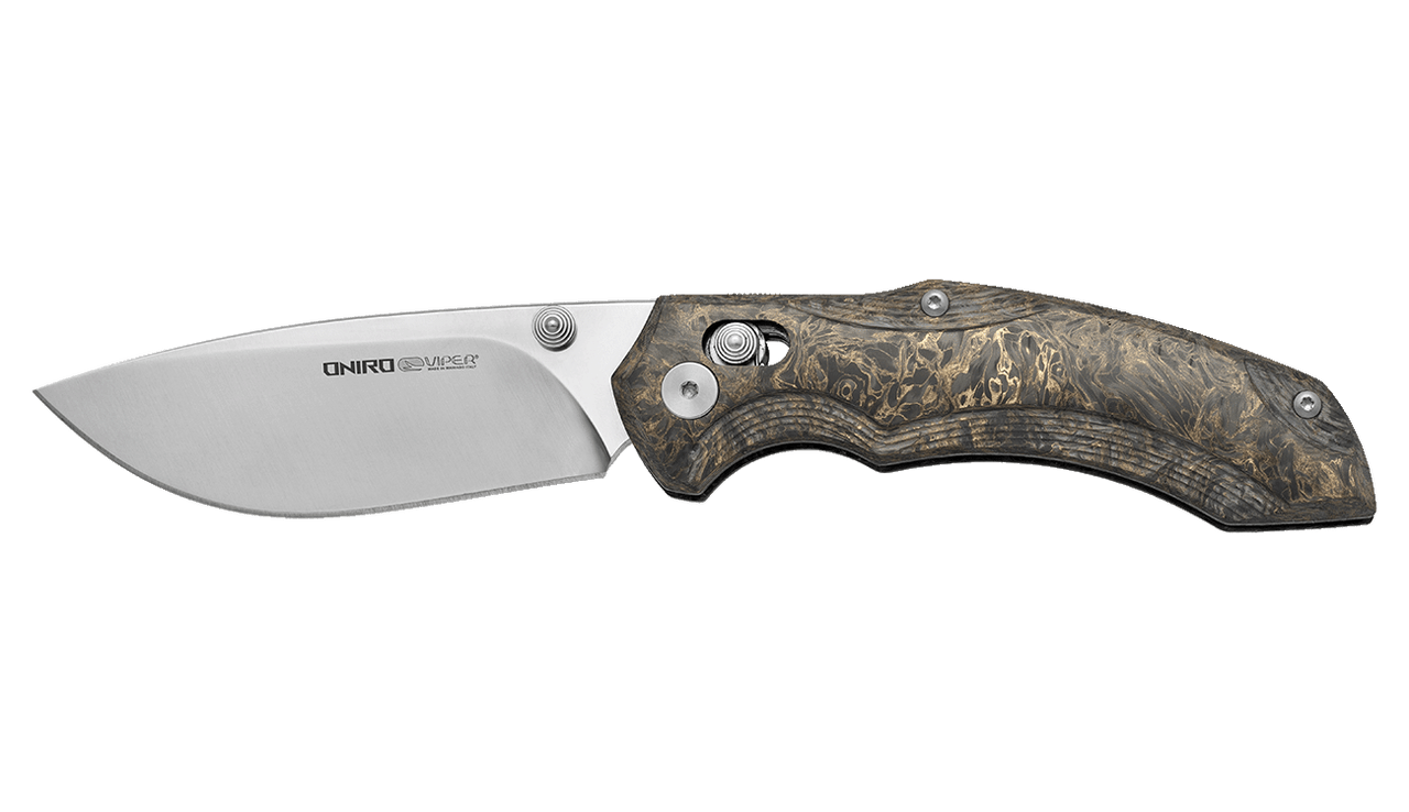 Viper Oniro Crossbar Lock Folding Knife Dark Matter Gold Handle