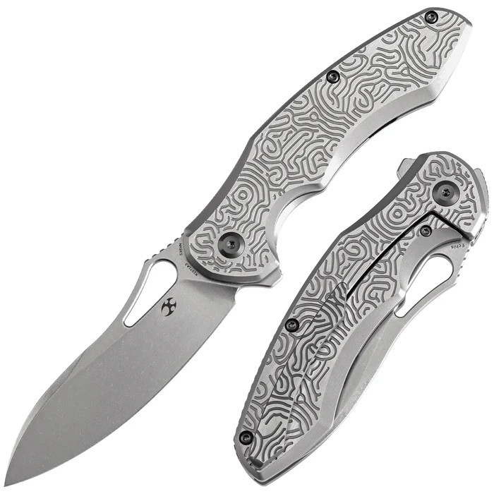 Kansept Echis Folding Knife Titanium Handle S35VN Drop Point Plain