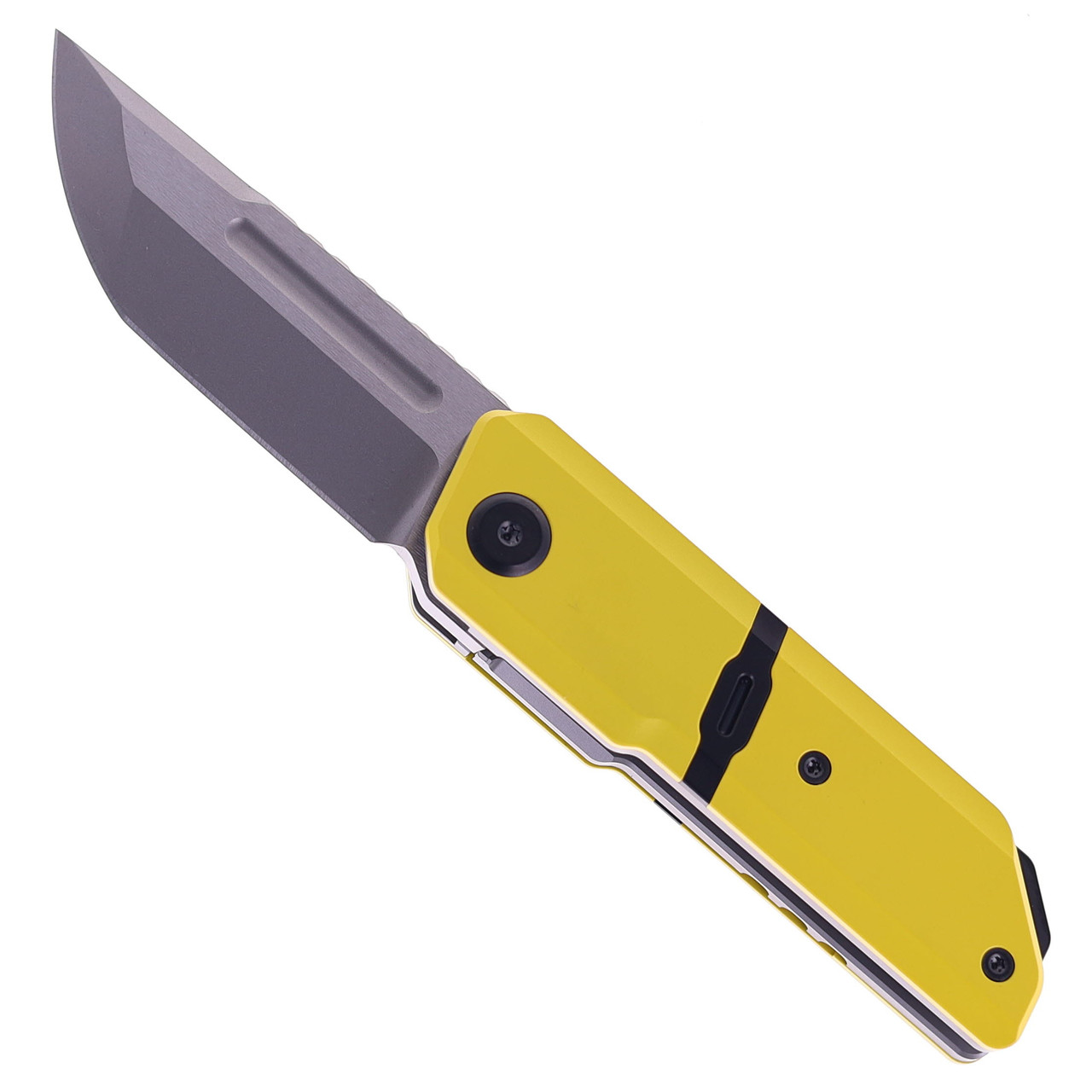 カプセル Maxace Capsule Pocket Knife Cerakote Yellow/Black Titanium Handle