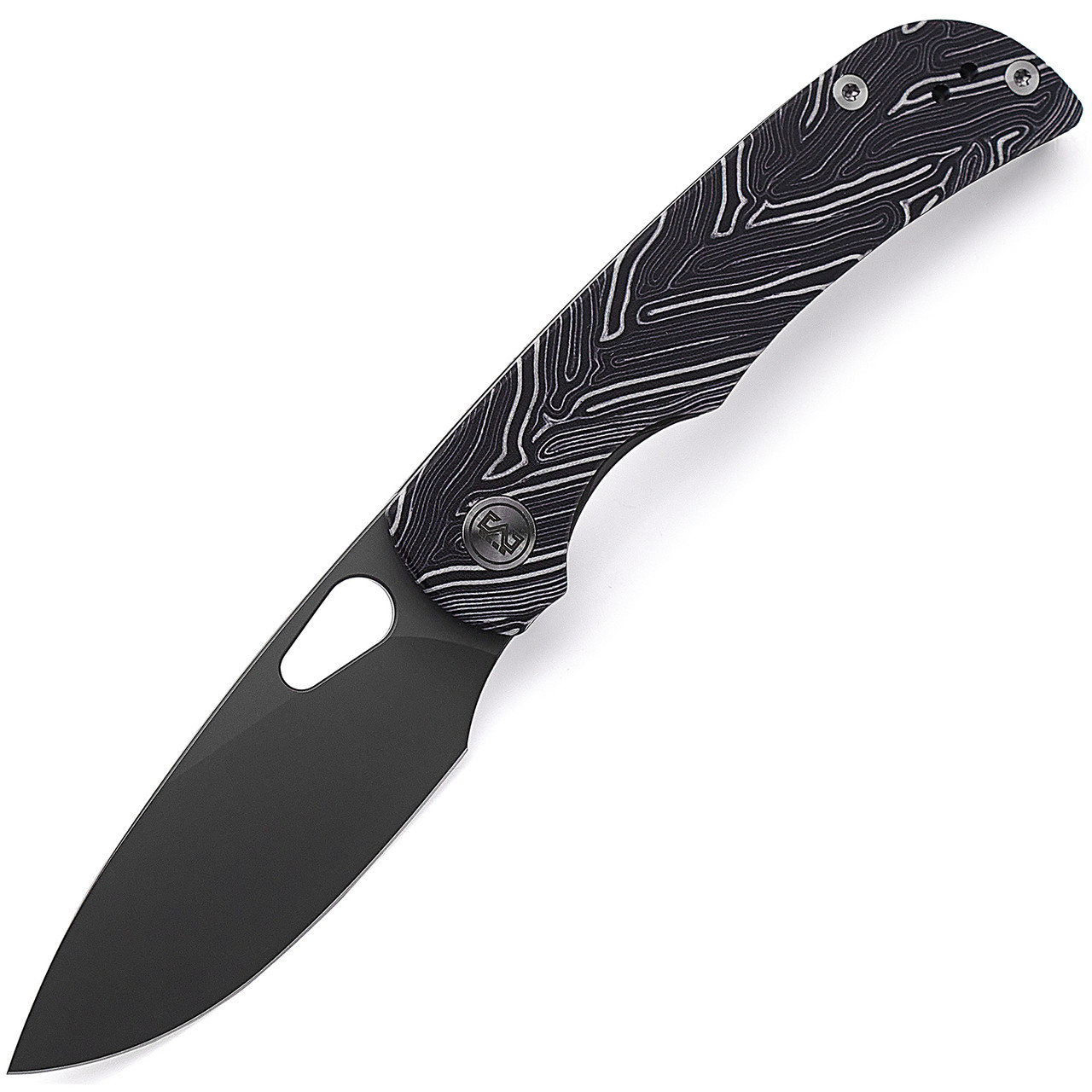 Miguron Moyarl Folding Knife Black Damascus G10 Handle 14C28N Drop