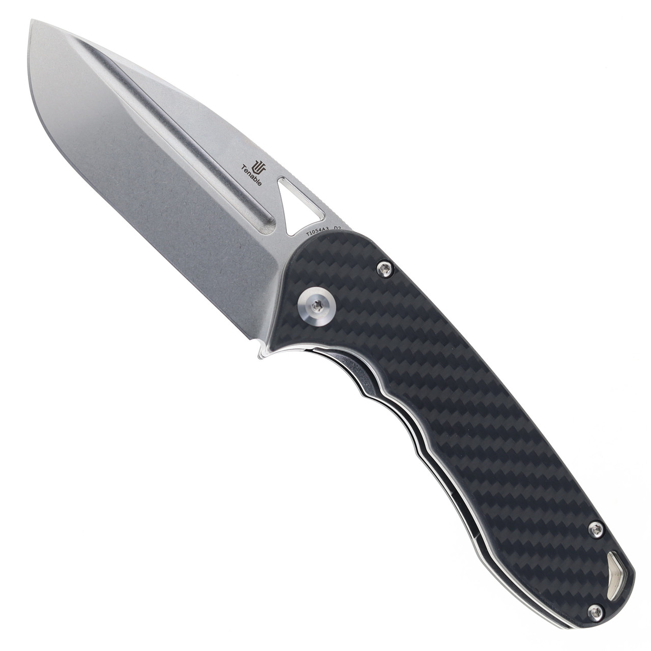 Tenable Bombur Folding Knife Twill Carbon Fiber Handle D2 Plain