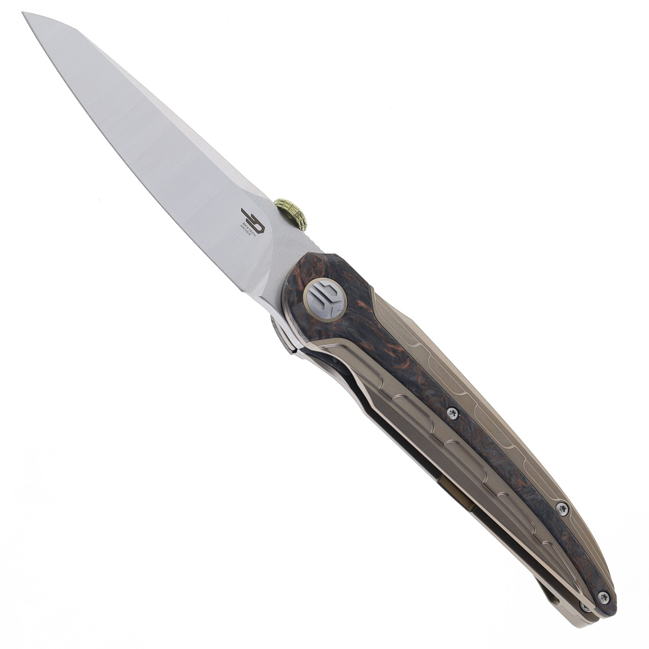 Bestech Prydwen Folding Knife Bronze Titanium Dark Matter Copper