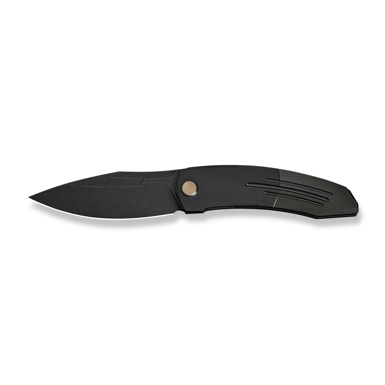 WE Sine Wave Folding Knife Black Titanium Handle M390 Plain Black