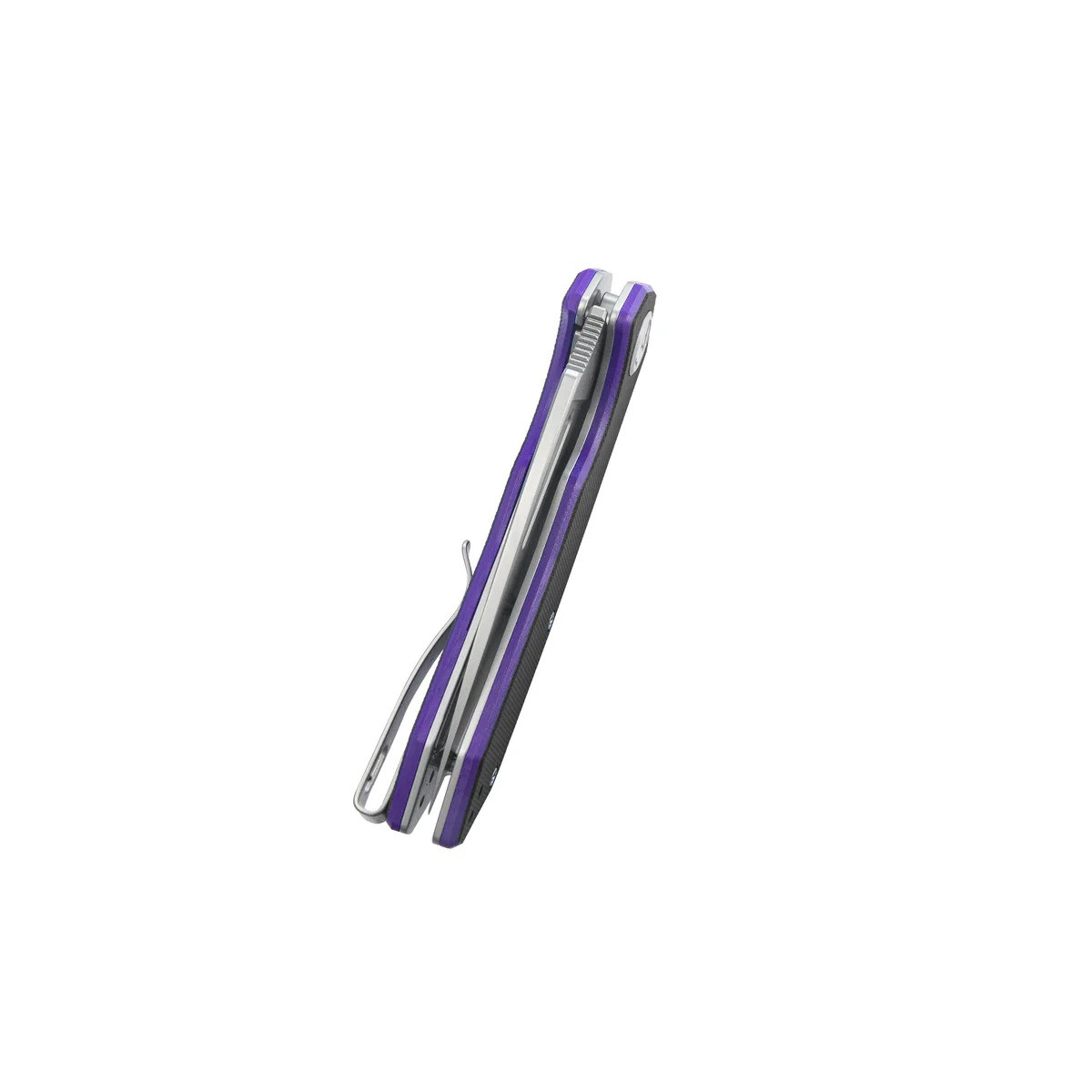 Kubey Coeus Folding Knife Black/Purple G10 Handle 14C28N Plain