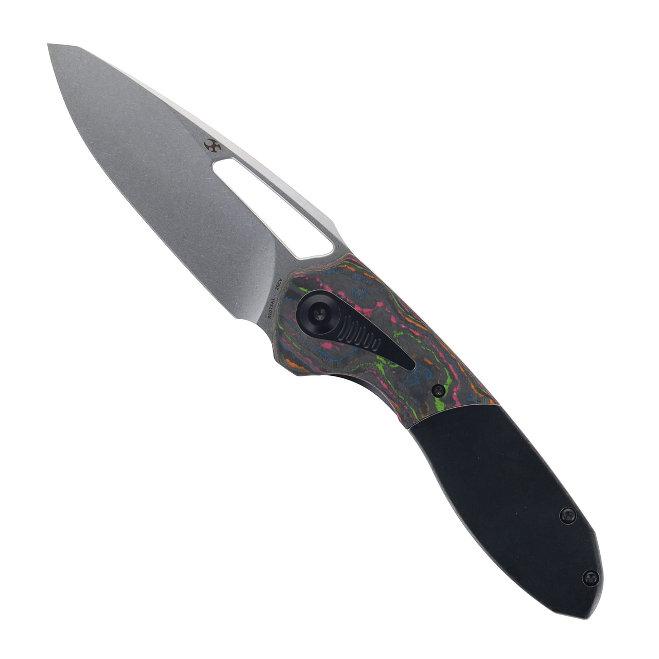 Kansept Thoth Folding Knife Blackwash Titanium 80S Camo Carbon