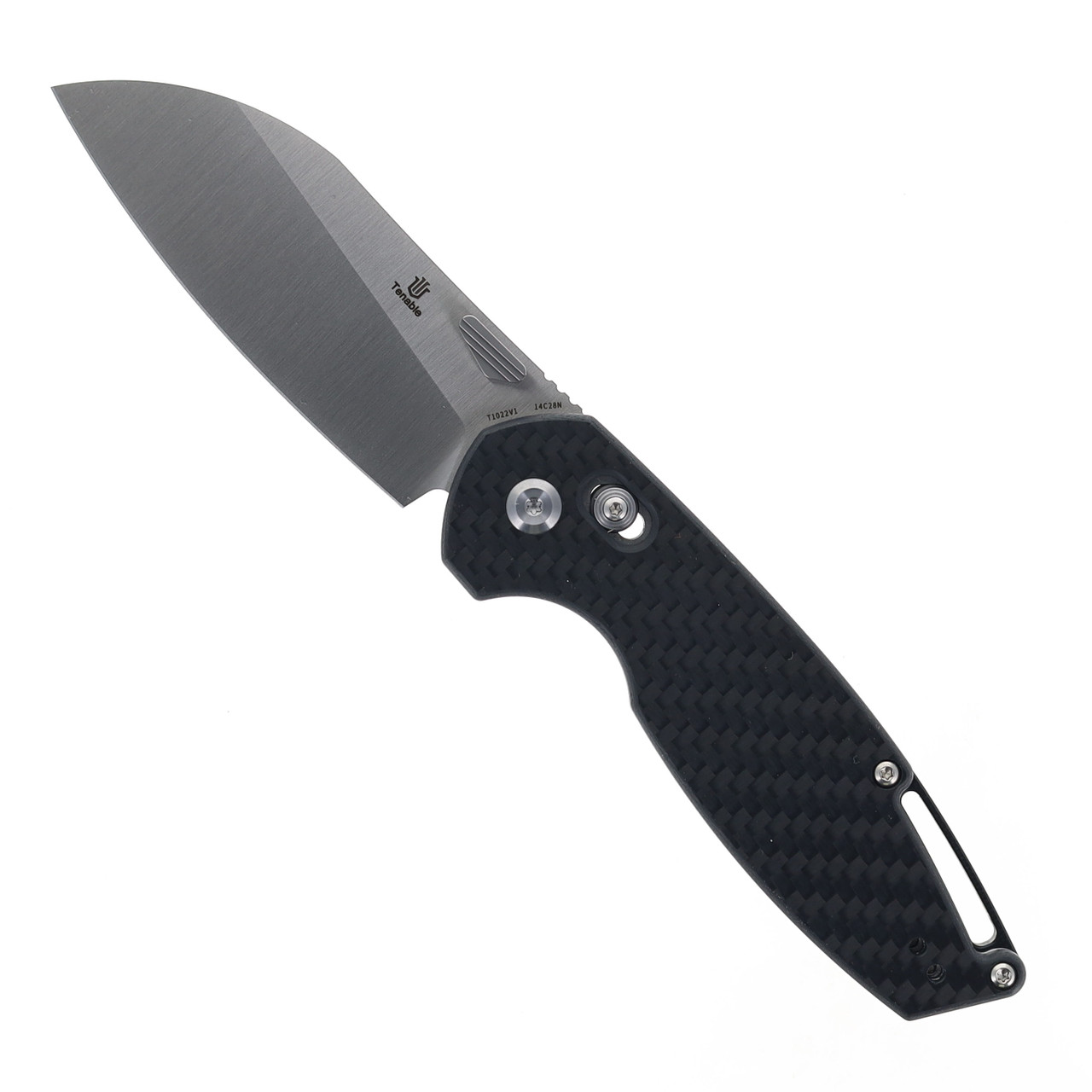 Tenable Model 6 Folding Knife Twill Carbon Fiber Handle 14C28N