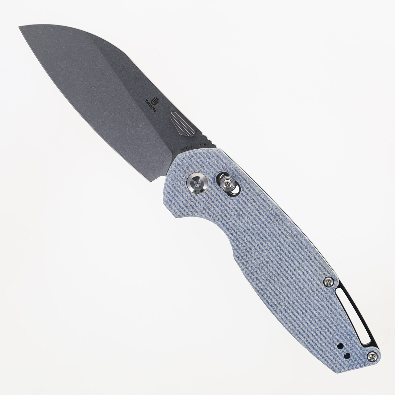 Tenable Model 6 Folding Knife Blue Micarta Handle 14C28N Plain