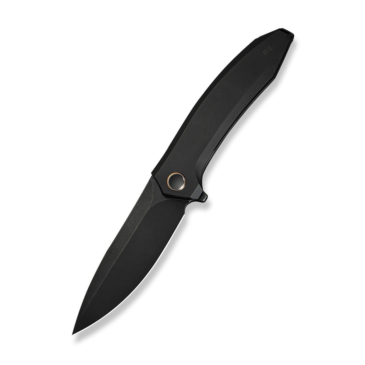 WE Acuminal Folding Knife Black Titanium Handle Vanax Plain Edge