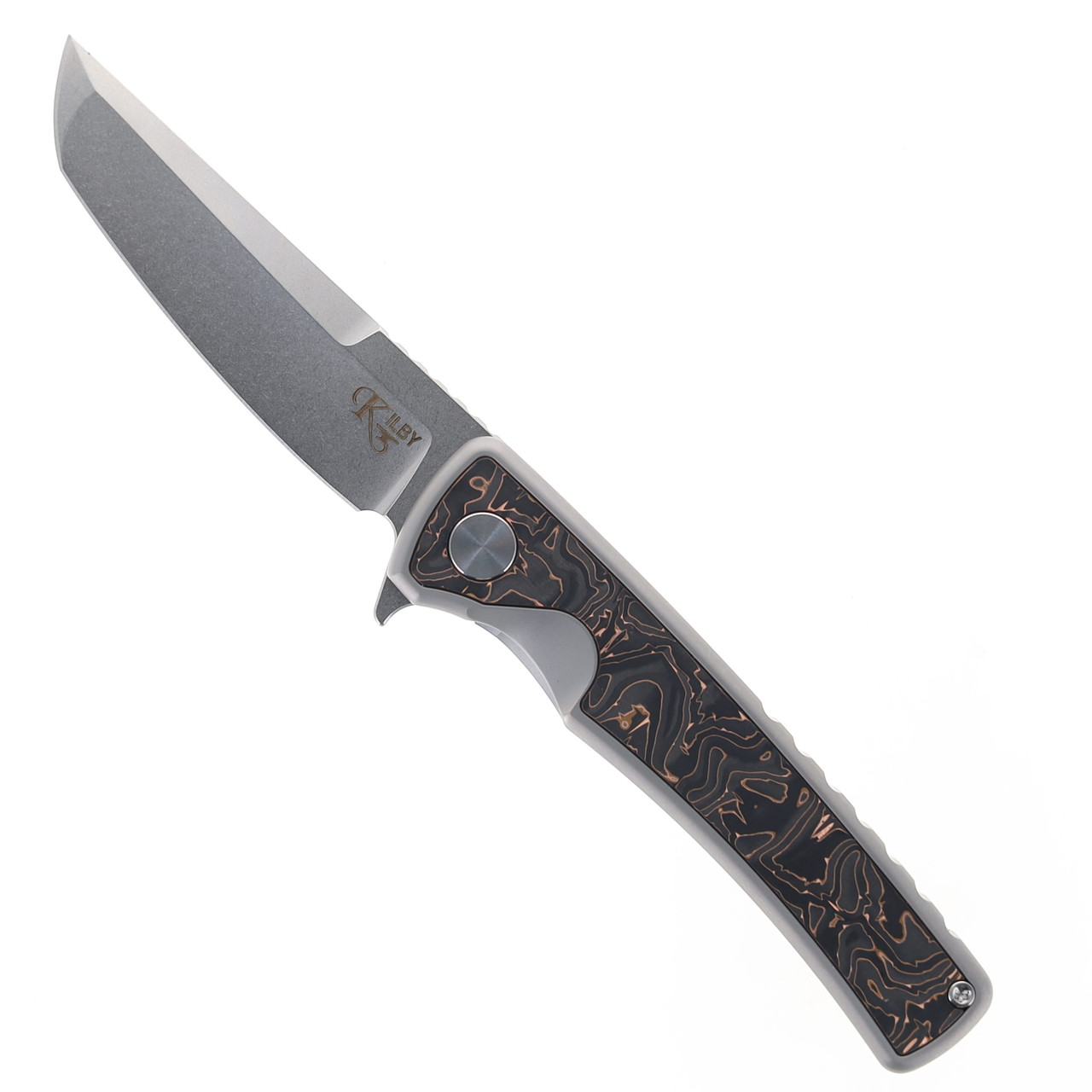 Mechforce Kilby Flipper Knife Titanium Copper Carbon Fiber M390