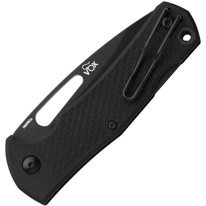 MKM LOV Folding Knife Black FRN Handle N690 Drop Point Plain Black
