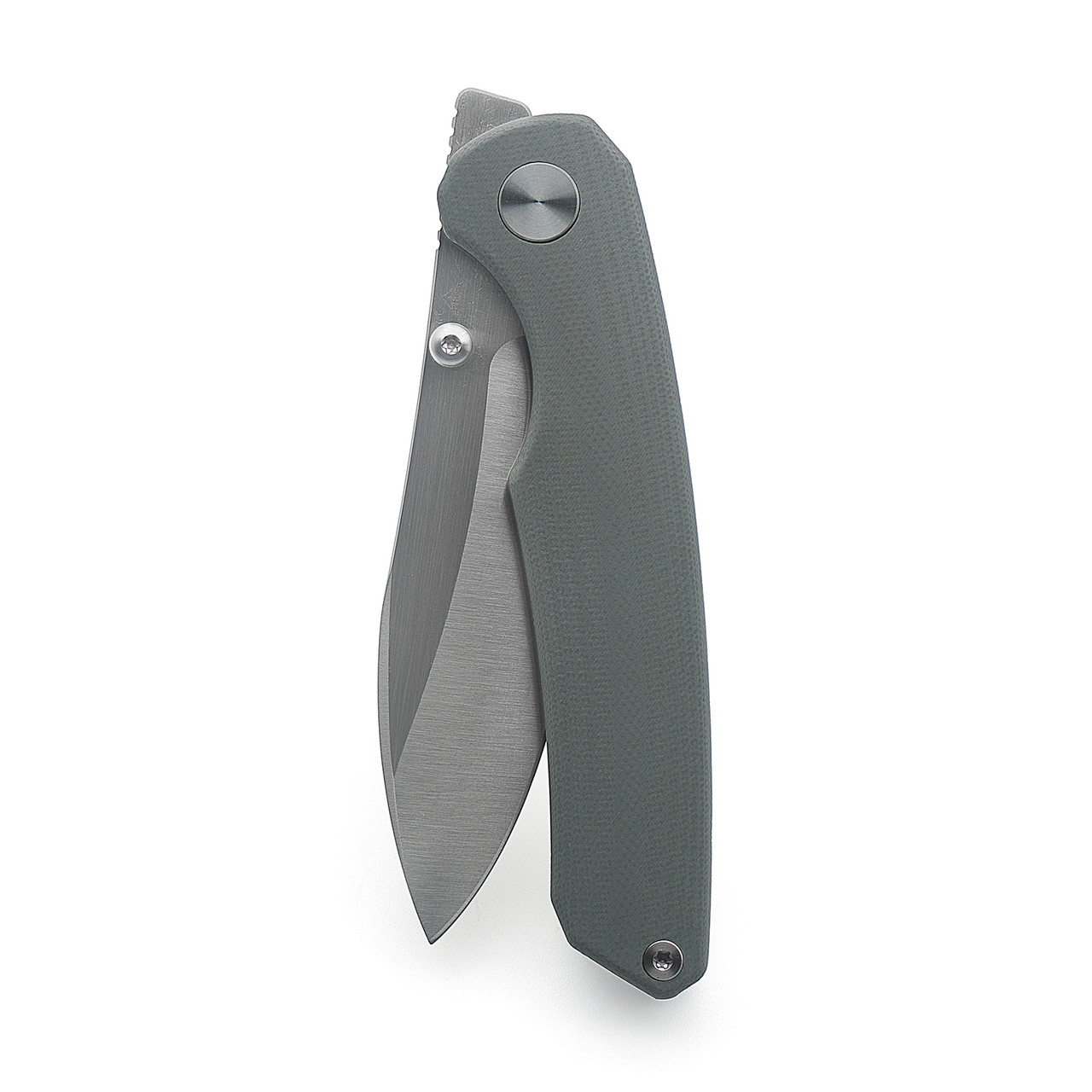 ④ Ameight Klysta Folding Knife Grey G10 Handle 14C28N Plain Edge