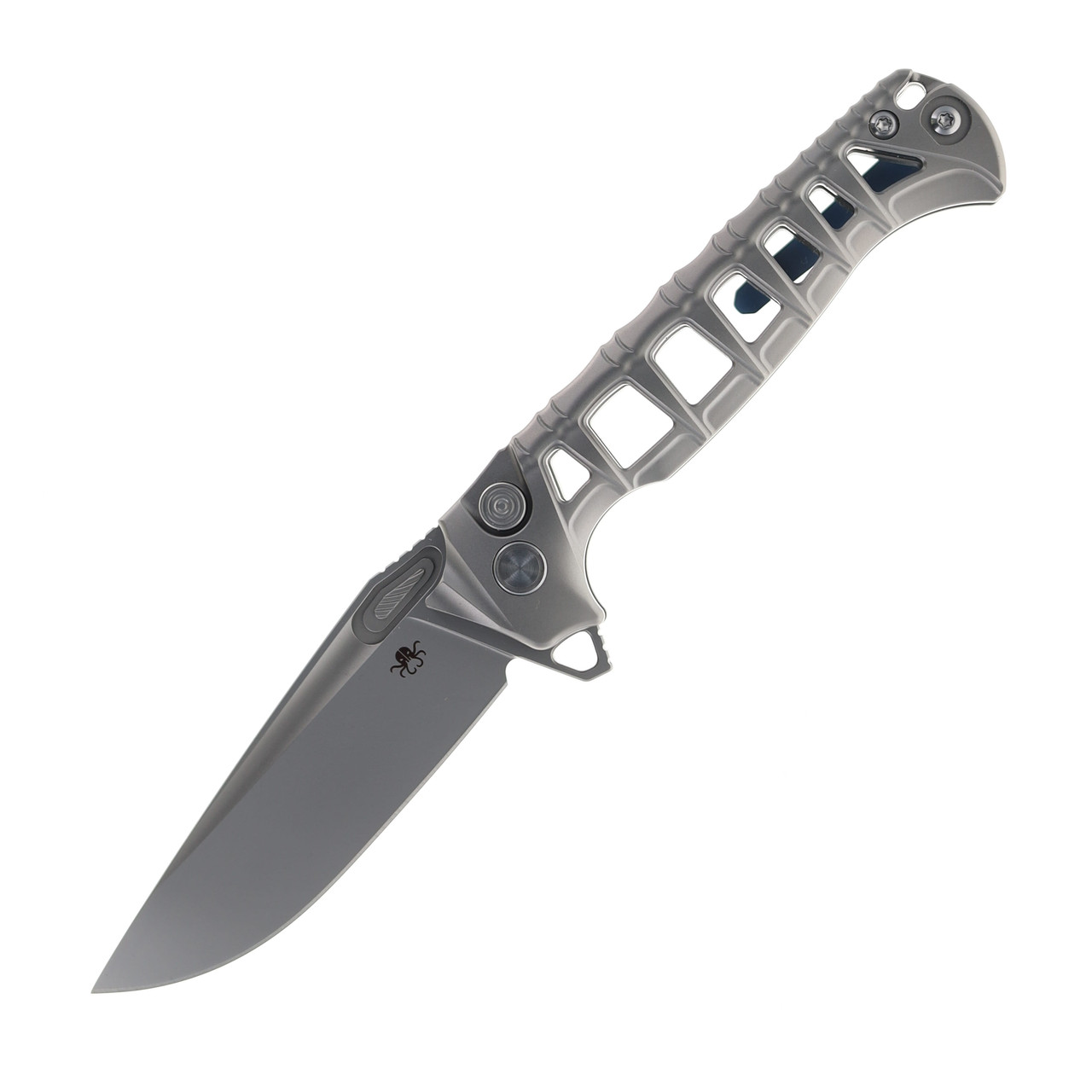 Hwzbben Folding Knife Titanium Handle M390 Plain Edge Bead Blast