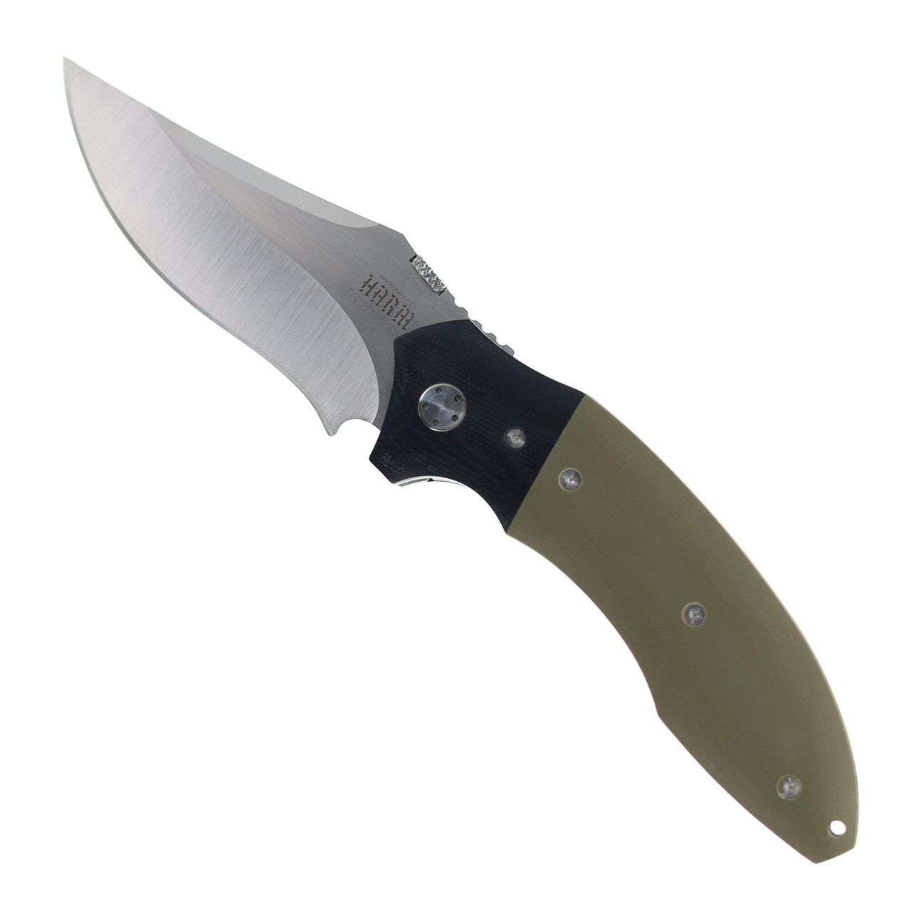 Harm Edged Tools Battlecraft Folding Knife OD Green/Black Bolster
