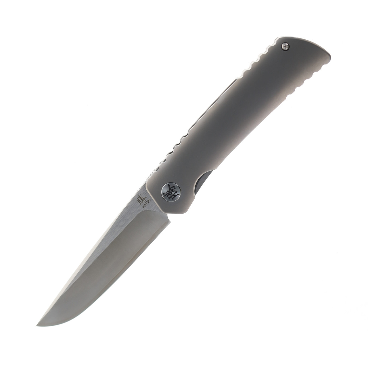 Katsu Folding Knife Sandblast Titanium Handle ZDP 189 Plain