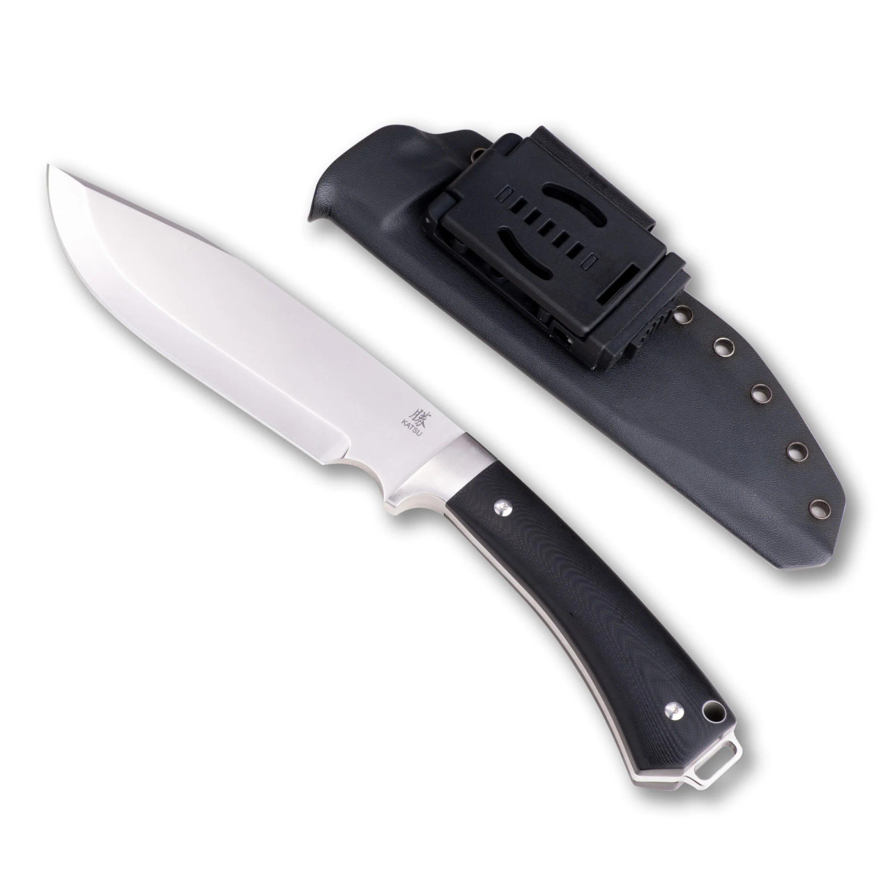 Katsu Modern Kennata Fixed Blade Knife Black G10 Handle AUS-8 Clip