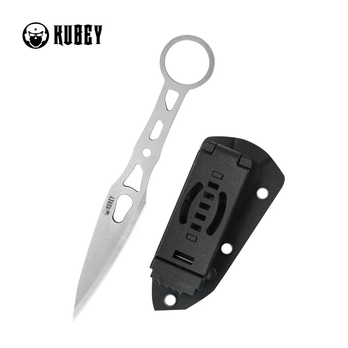 Kubey Kunai Fixed Blade Knife Skeletonized Handle 14C28N Plain Edge ...