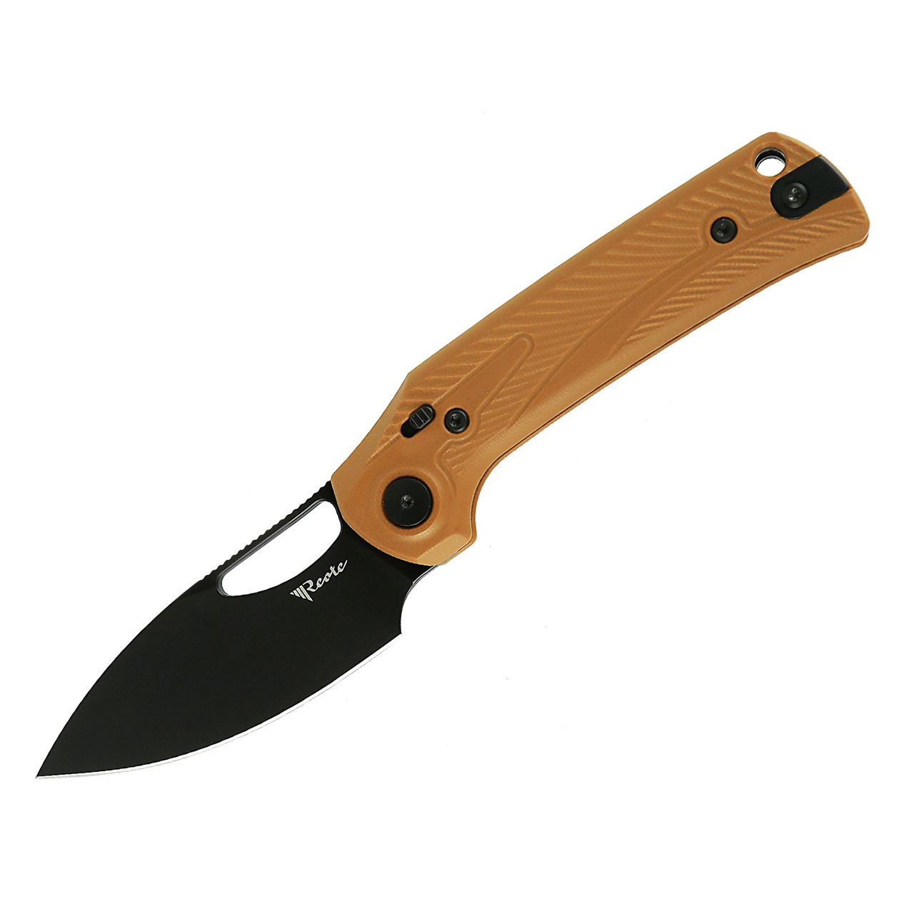 o Reate PL-XE Folding Knife Tan G10 Handle Nitro-V Plain Edge