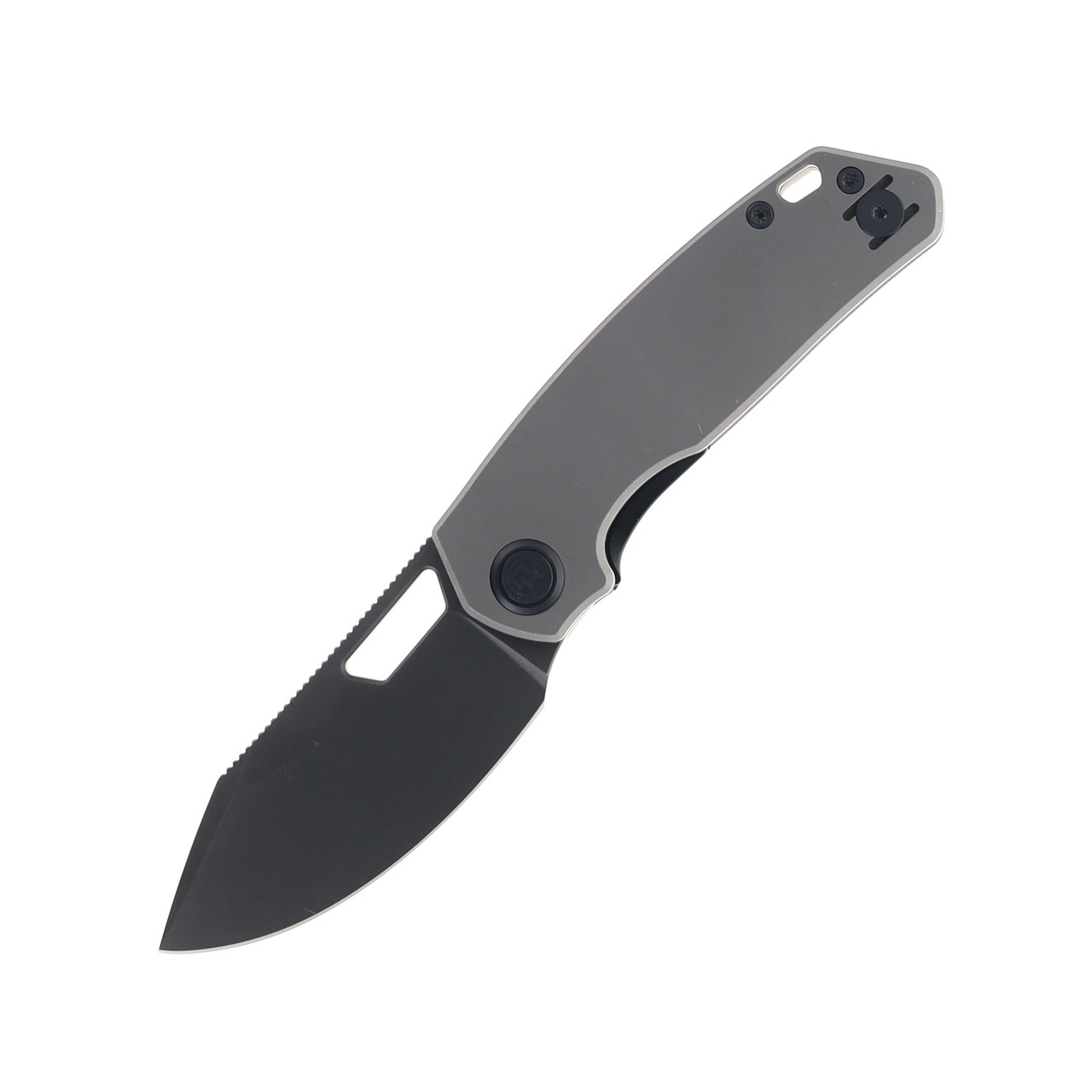 Divo Knives Growler Mini Pocket Knife Darkblast Titanium Handle