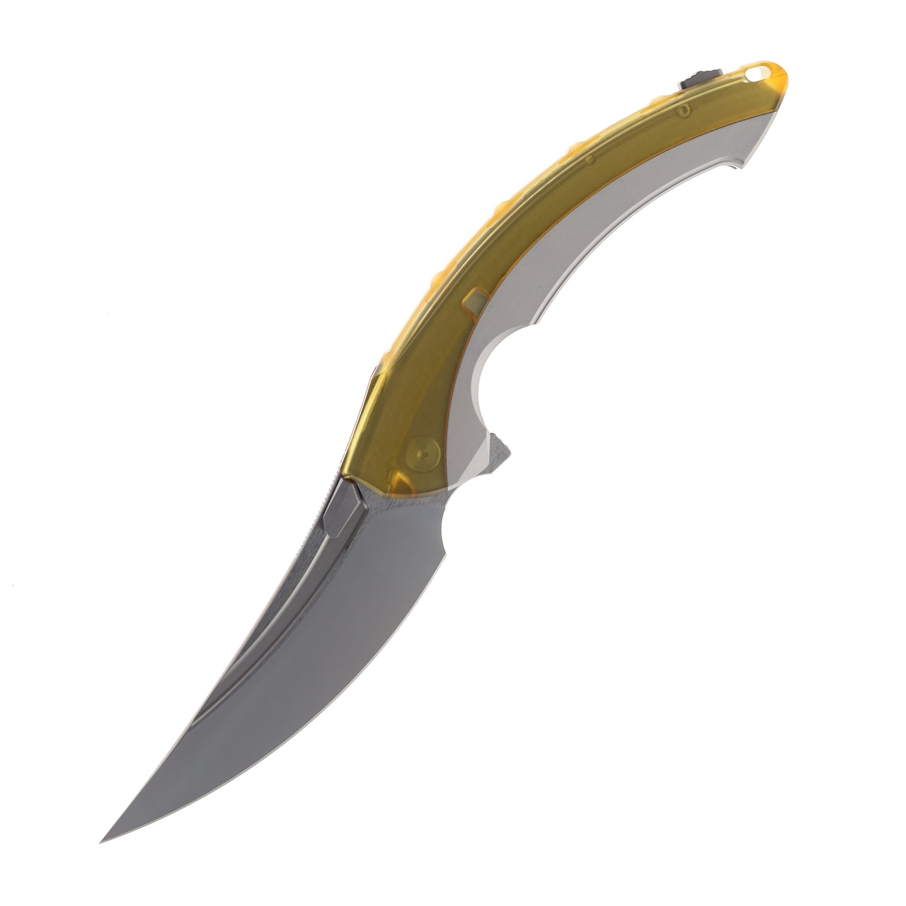 Rike Lamella Folding Knife PEI Handle M390 Trailing Point Plain Edge