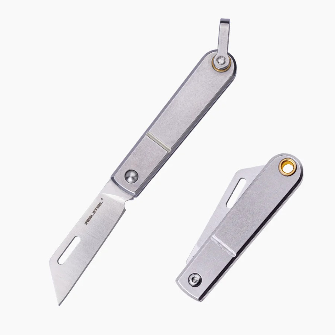 ごーるど RealSteel Baby Barlow Mini Folding Key Knife Silver