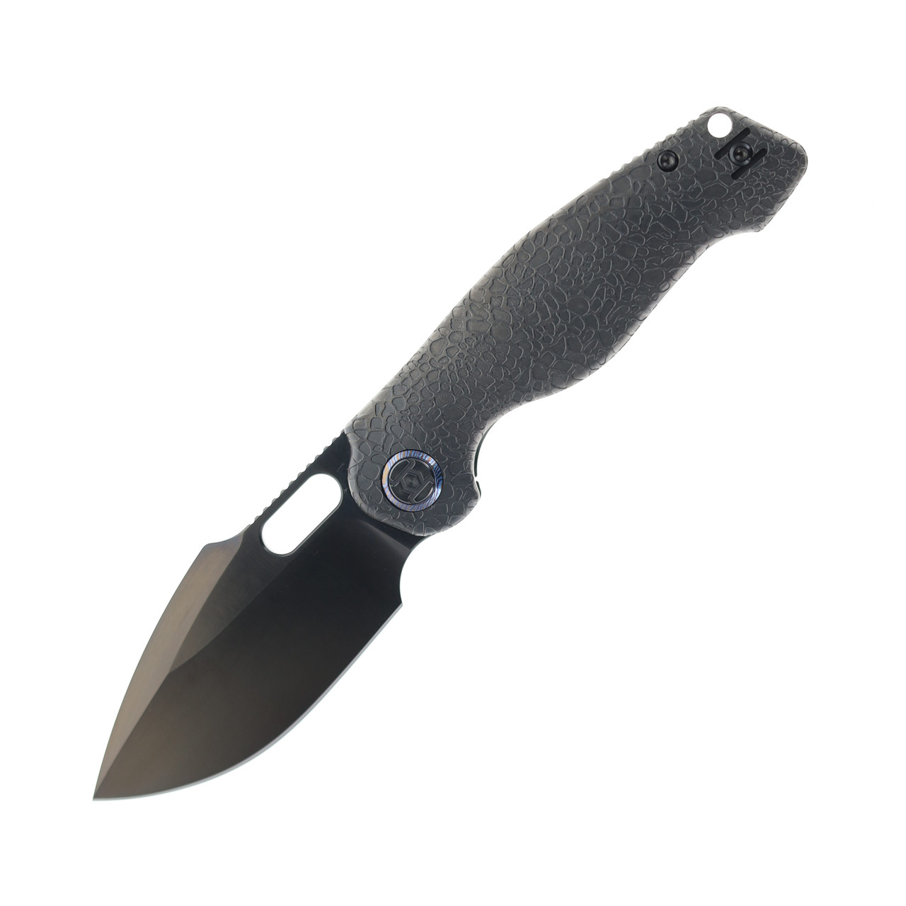 Kunwu Gringo Folding Knife Honeydew Black DLC Titanium Handle S390