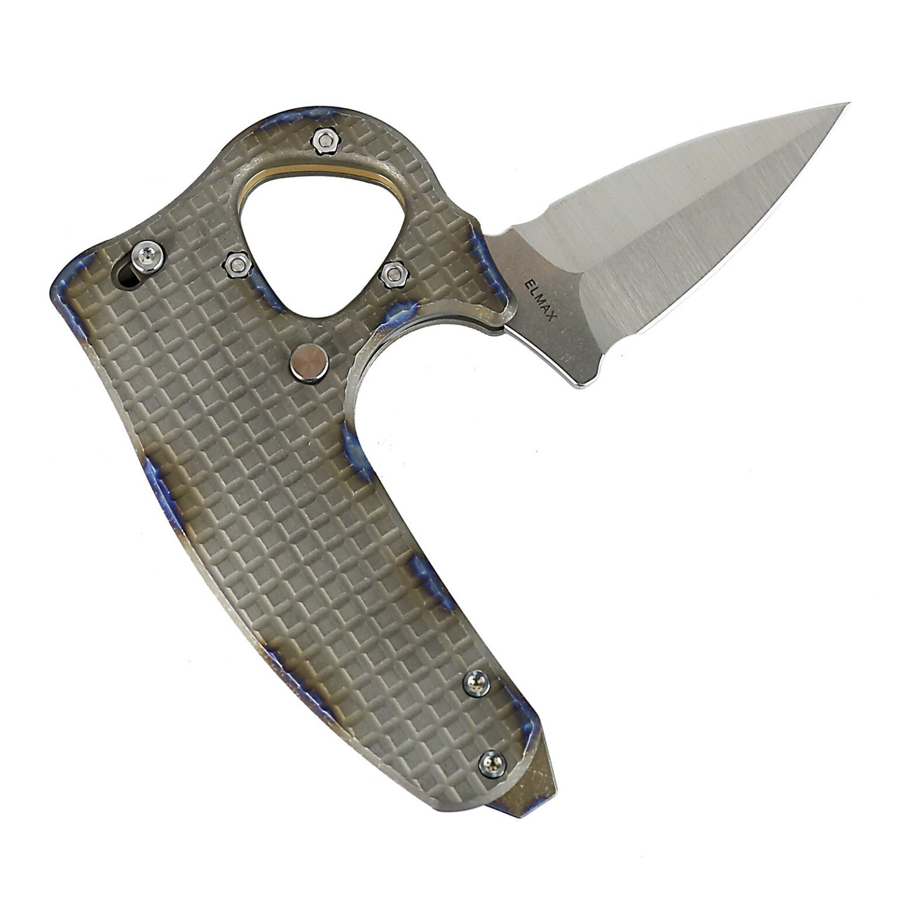 Reate Exo-D Ti-Flame Grain Handle Elmax Belt Satin Blade Folding
